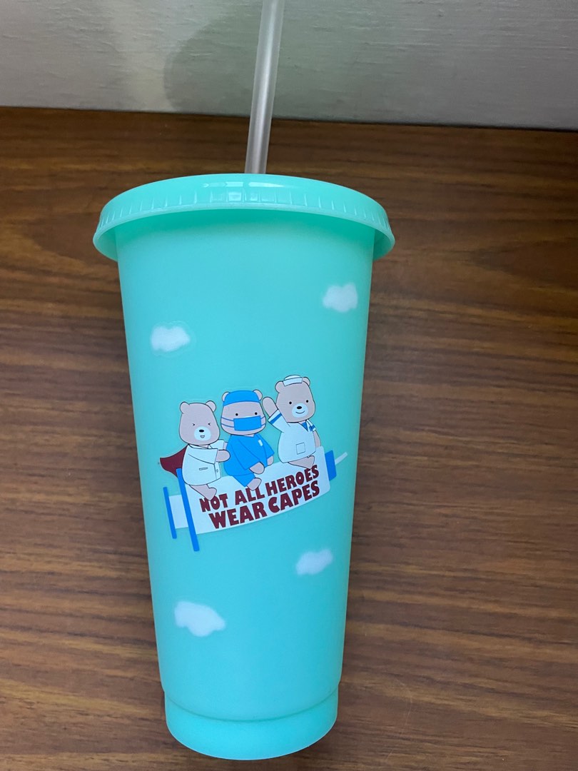 Not All Heroes Wear Capes Blue Color Changing Plastic Tumbler