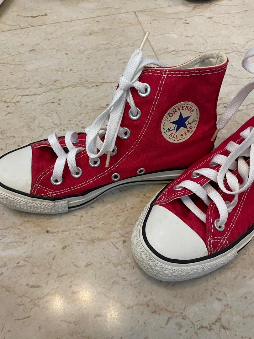 Red converse shoes best sale womens