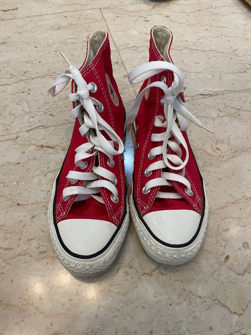 Red converse sales size 7