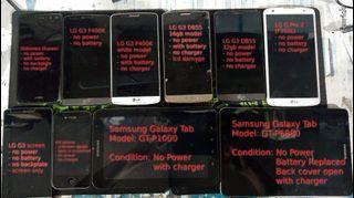 defective LG smartphones and Samsung Tablets