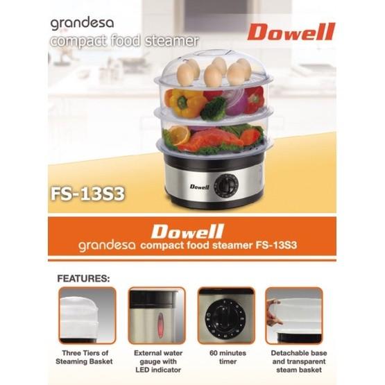 Dowell FS13S3 3Tier Compact Food Steamer, Furniture & Home Living