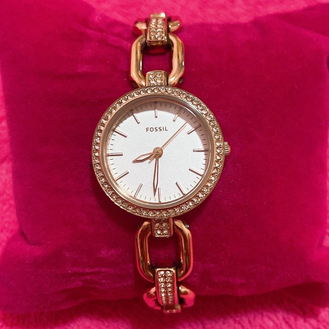 Fossil Rose Gold Chain Watch, Women's Fashion, Watches & Accessories