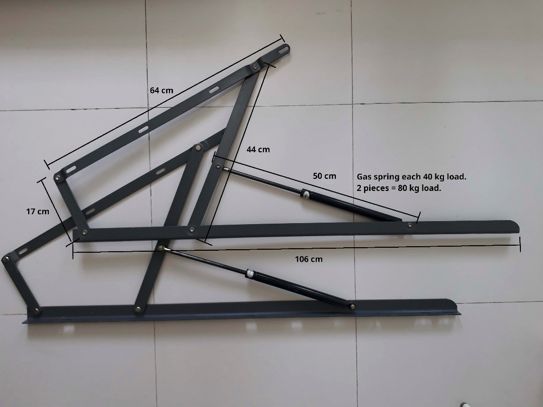 Gas spring for bed frame lifter mechanism pneumatic hydraulic rod