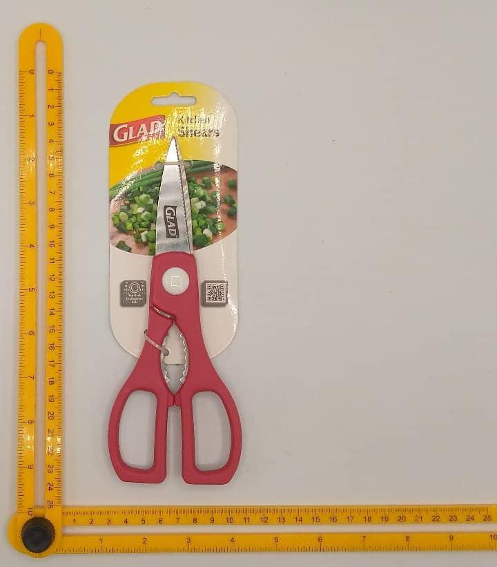GLAD Kitchen Shears Cooked Meat Cutting Kitchen Scissors Red Maroon Raw