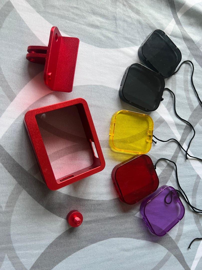 Gopro 5 frame mount casing and colour filter lens, Photography, Cameras