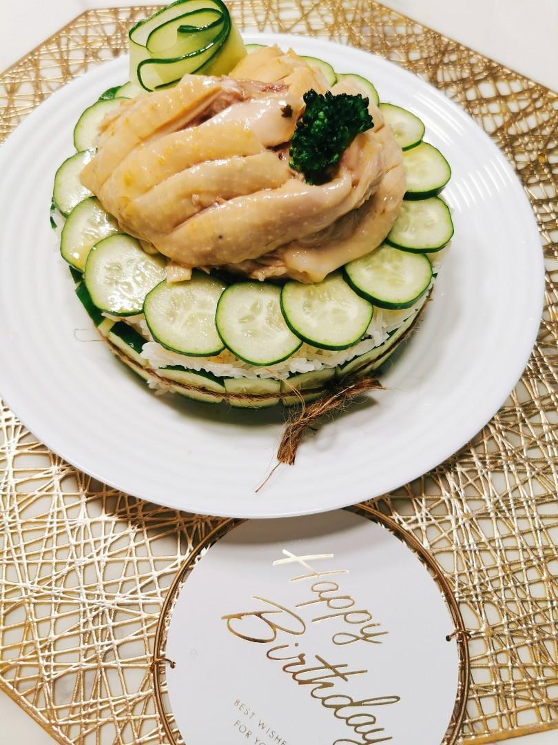 Hainanese chicken rice cake, Food & Drinks, Homemade Bakes on Carousell