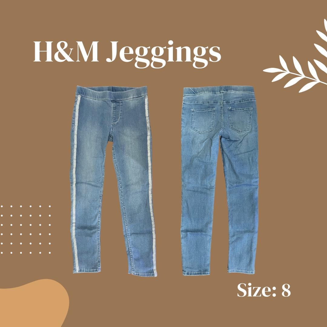H&M Jegging blanc-noir motif abstrait style d\u00e9contract\u00e9 Mode Pantalons Jeggings 