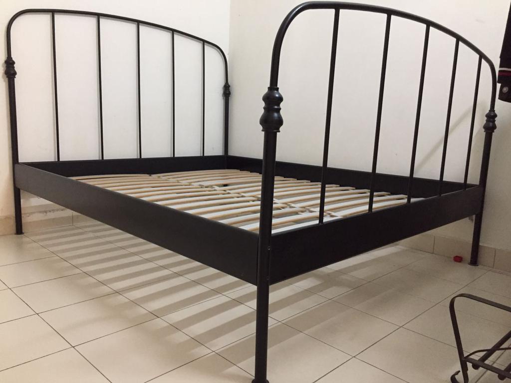 Ikea bed frame size queen 150cm x 200cm + LUROY slatted bed base