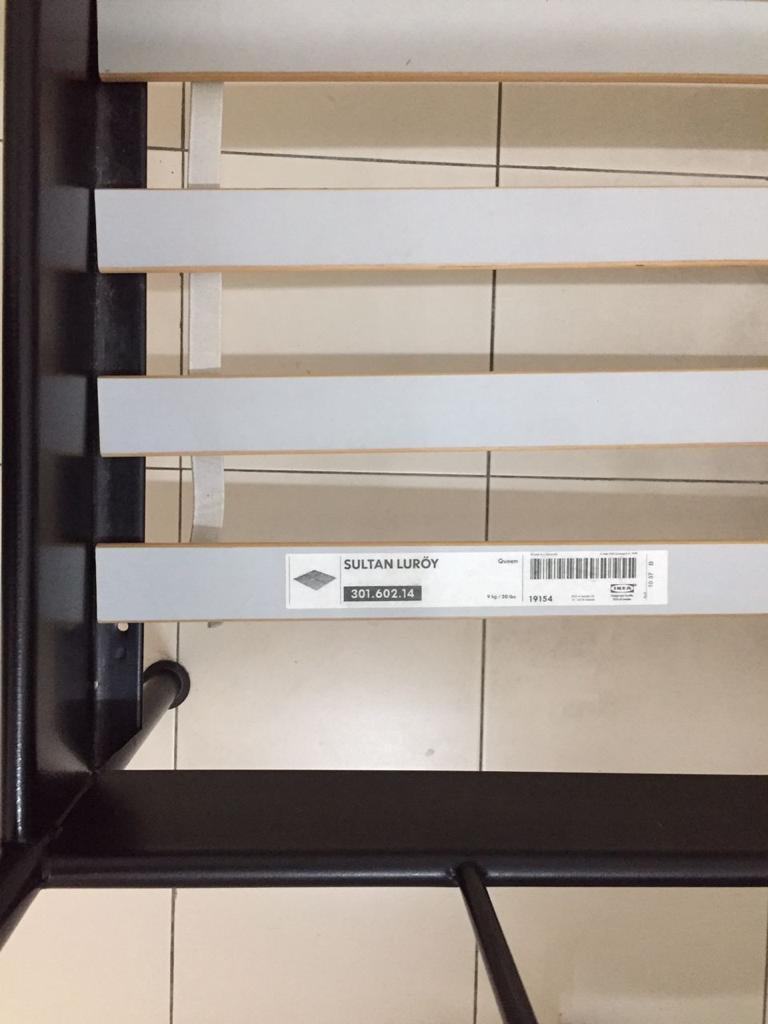 Ikea bed frame size queen 150cm x 200cm + LUROY slatted bed base