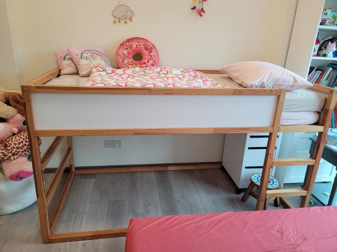 IKEA Kura bed with mattress, Furniture & Home Living, Furniture, Bed