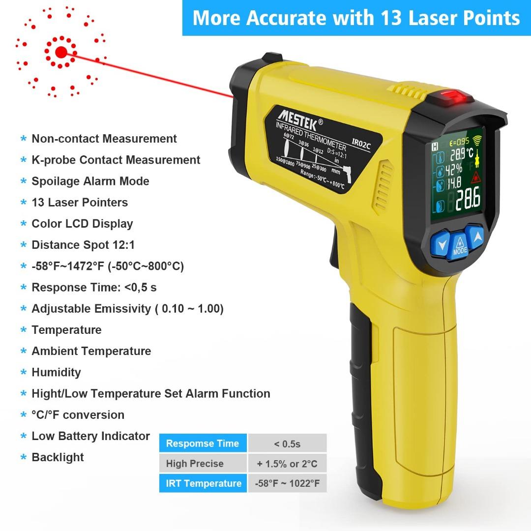 Infrarood Thermometer digitaal Laser Temperatuurmeter MESTEK IR