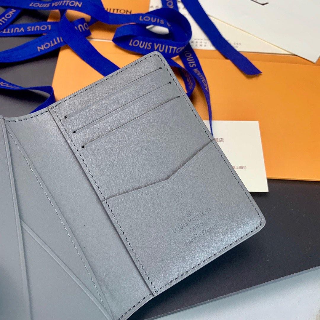 Pre-owned Louis Vuitton Pocket Organizer Monogram Titanium Grey