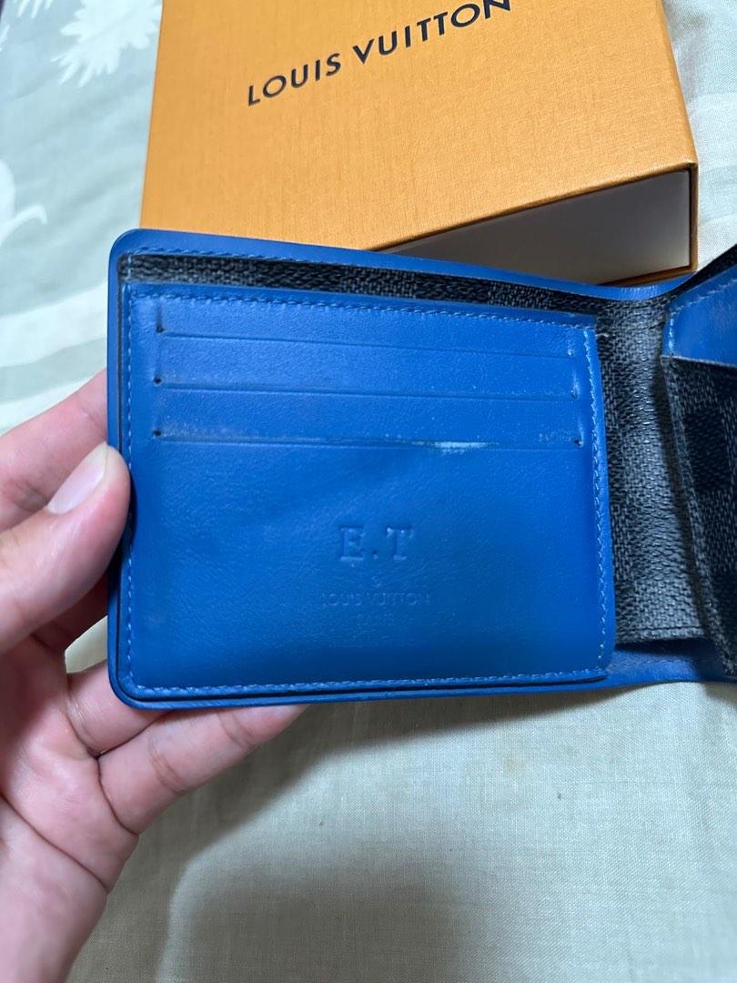 Louis Vuitton Men Multiple Wallet (blue leather trim), Luxury