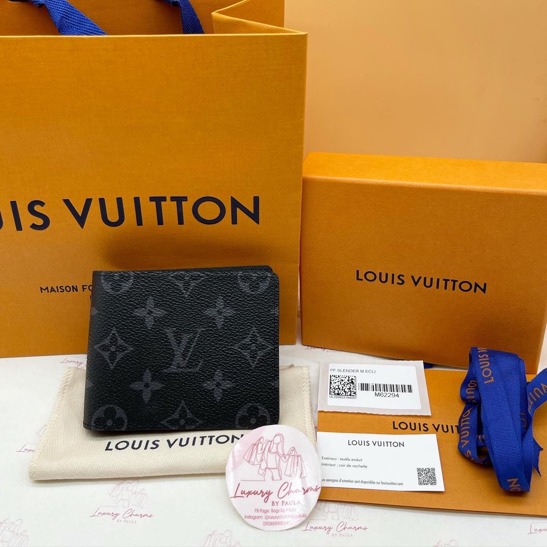 Louis Vuitton Slender Mens Wallet Mono Eclipse, Luxury, Bags & Wallets