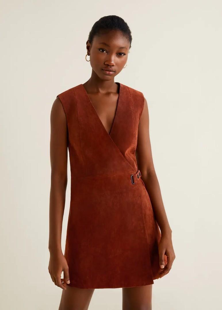Mango leather dress store