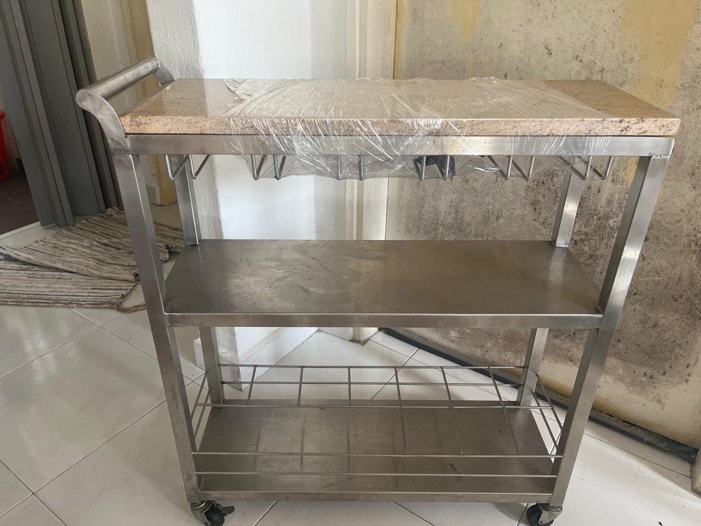 Marble Top Bar Trolley, Furniture & Home Living, Kitchenware