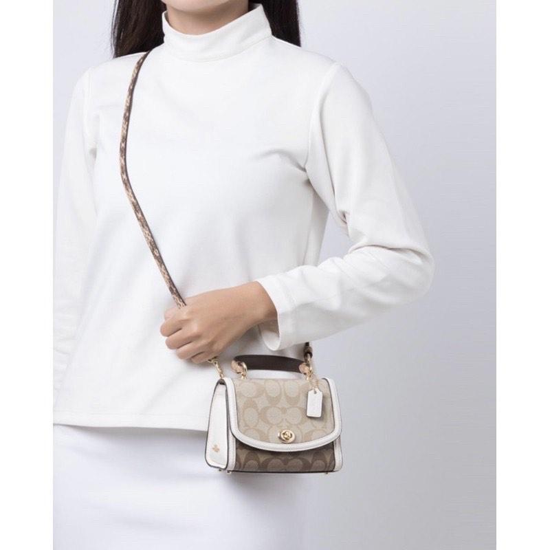 Coach micro tilly top hotsell handle in blocked signature canvas