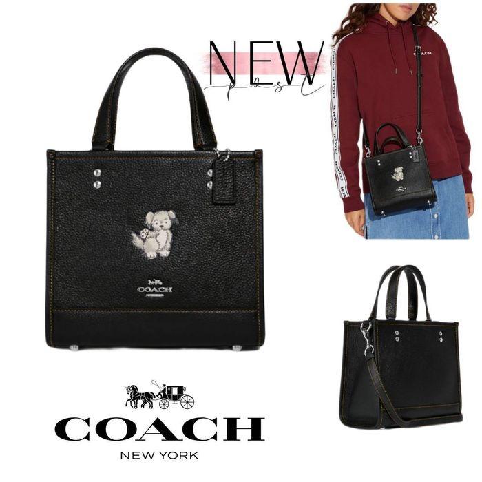 New Coach Original Dempsey Tote 22 With Happy Dog Crossbody Sling Top Handle Bag For Women Come With Complete Set Suitable for Gift
