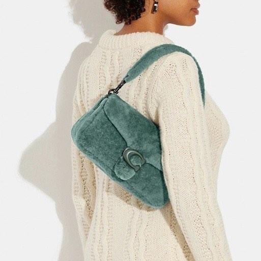 Coach Pillow Tabby Shoulder Bag 26 In Shearling CC445 Green