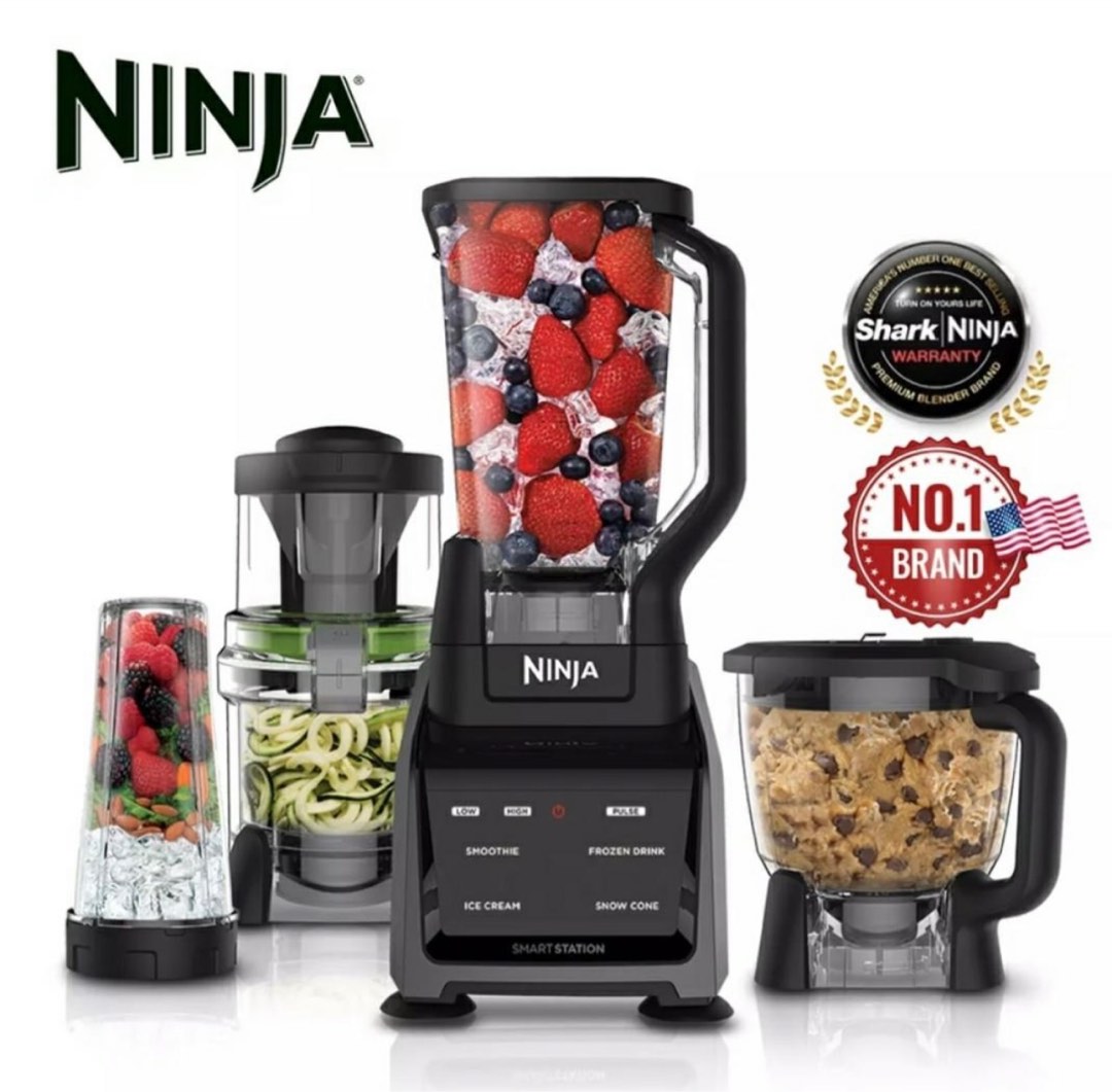 Ninja powerful BPAfree food processor, blender, spiraliser, dough