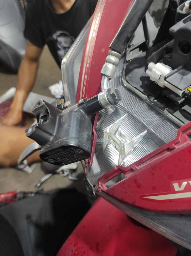 NISSIN SAMURAI FRONT BRAKE PUMP + CALIPER, HEL HOSE ABS, RACINGBOY GRIP