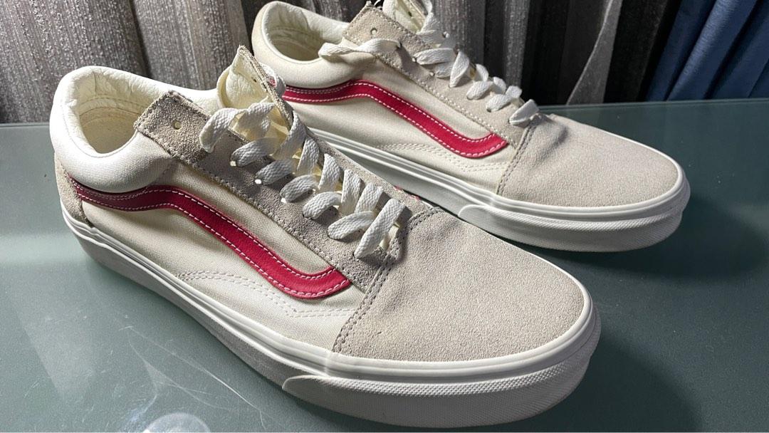Vans old skool on sale vintage white rococco red