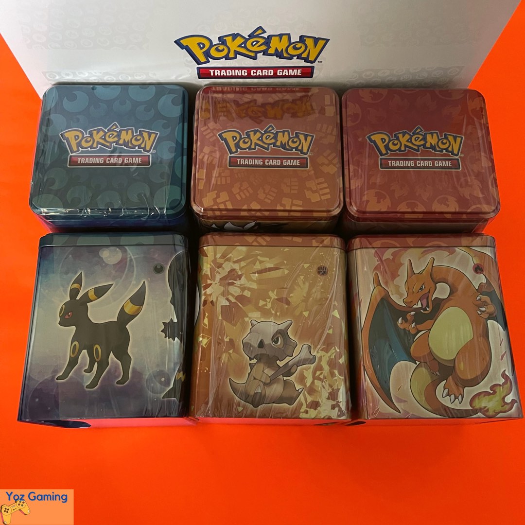 Pokemon TCG Stacking Tins (Fighting/ Fire/ Darkness), Hobbies & Toys, Toys  & Games on Carousell