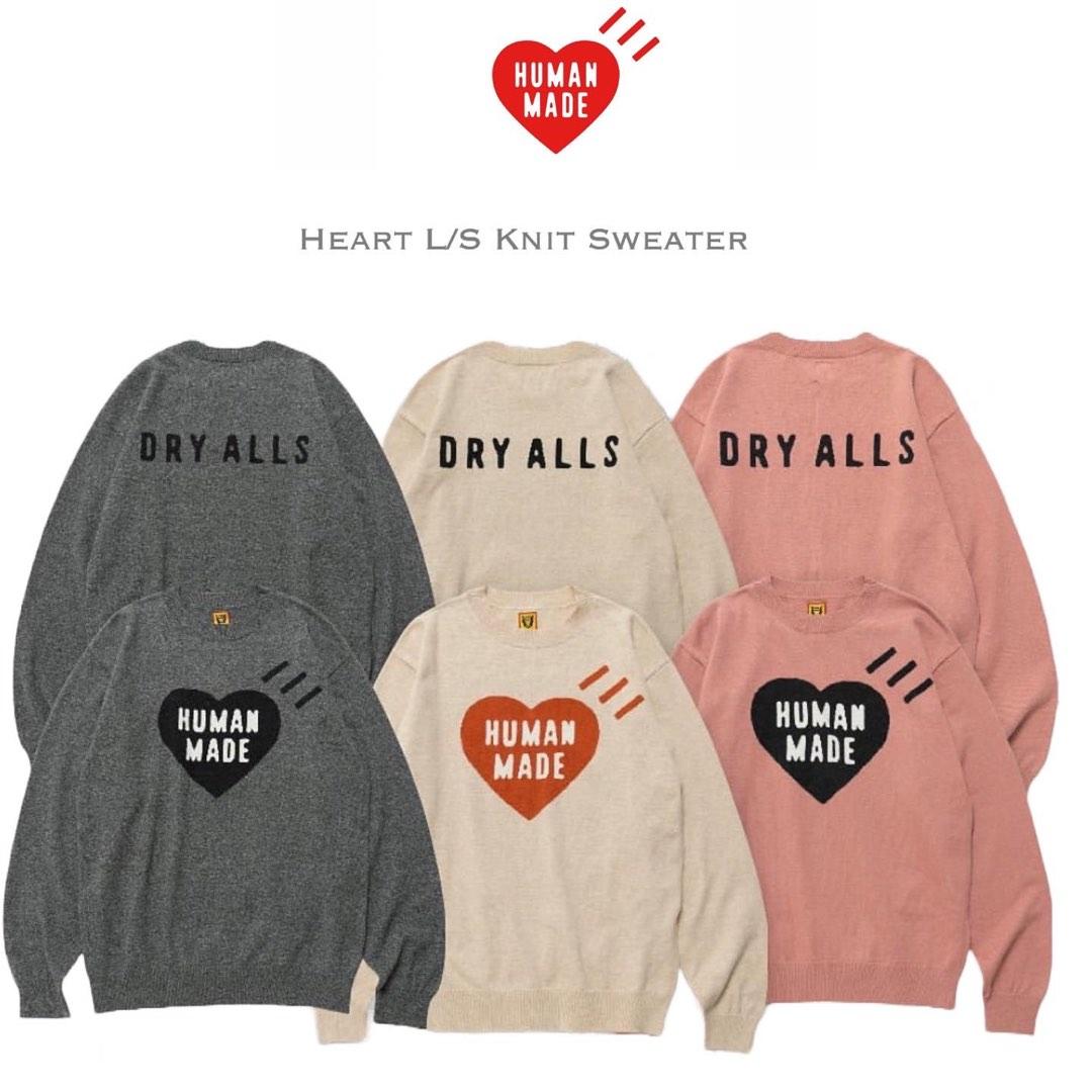human made heart l/s knit sweater