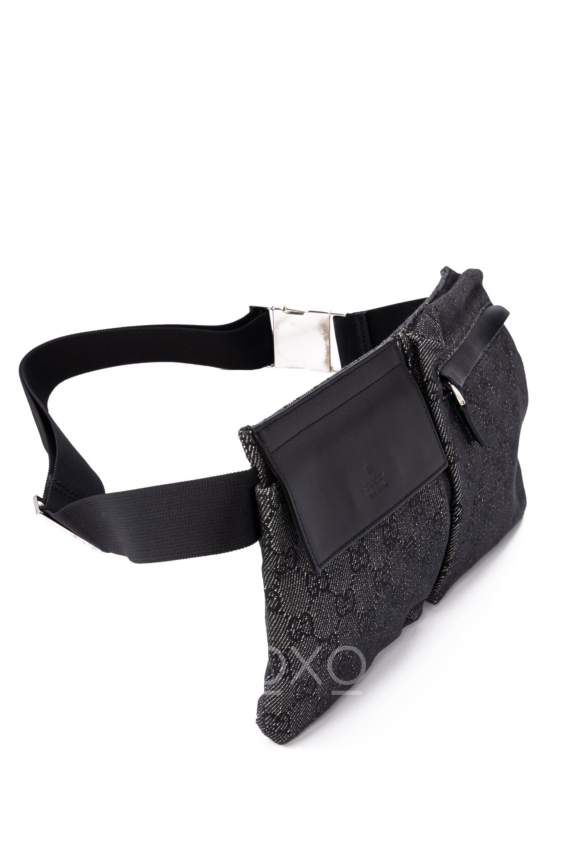 gucci vintage double belt bag gg canvas