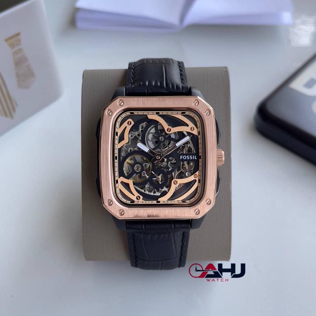 READY STOCK ORIGINAL FOSSIL INSCRIPTION AUTOMATIC BLACK GOLD