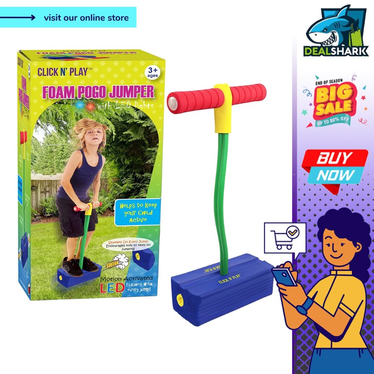 (readystock) Click n' Play Foam Pogo Jumper - Makes Squeaky Sounds with ...
