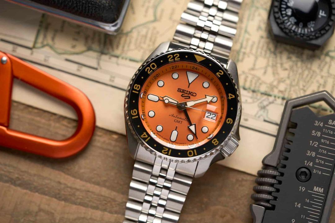 Seiko SSK005 K1 Sport 5 GMT Orange dial, Men's Fashion, Watches &  Accessories, Watches on Carousell