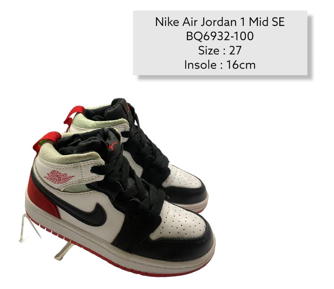 Sepatu Anak Nike Air BQ6932-100Air Jordan Mid SE Sneakars size