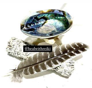 [SET] Smudge Cleanse Kit: Abalone Shell with Stand and Sage - INSTOCKS