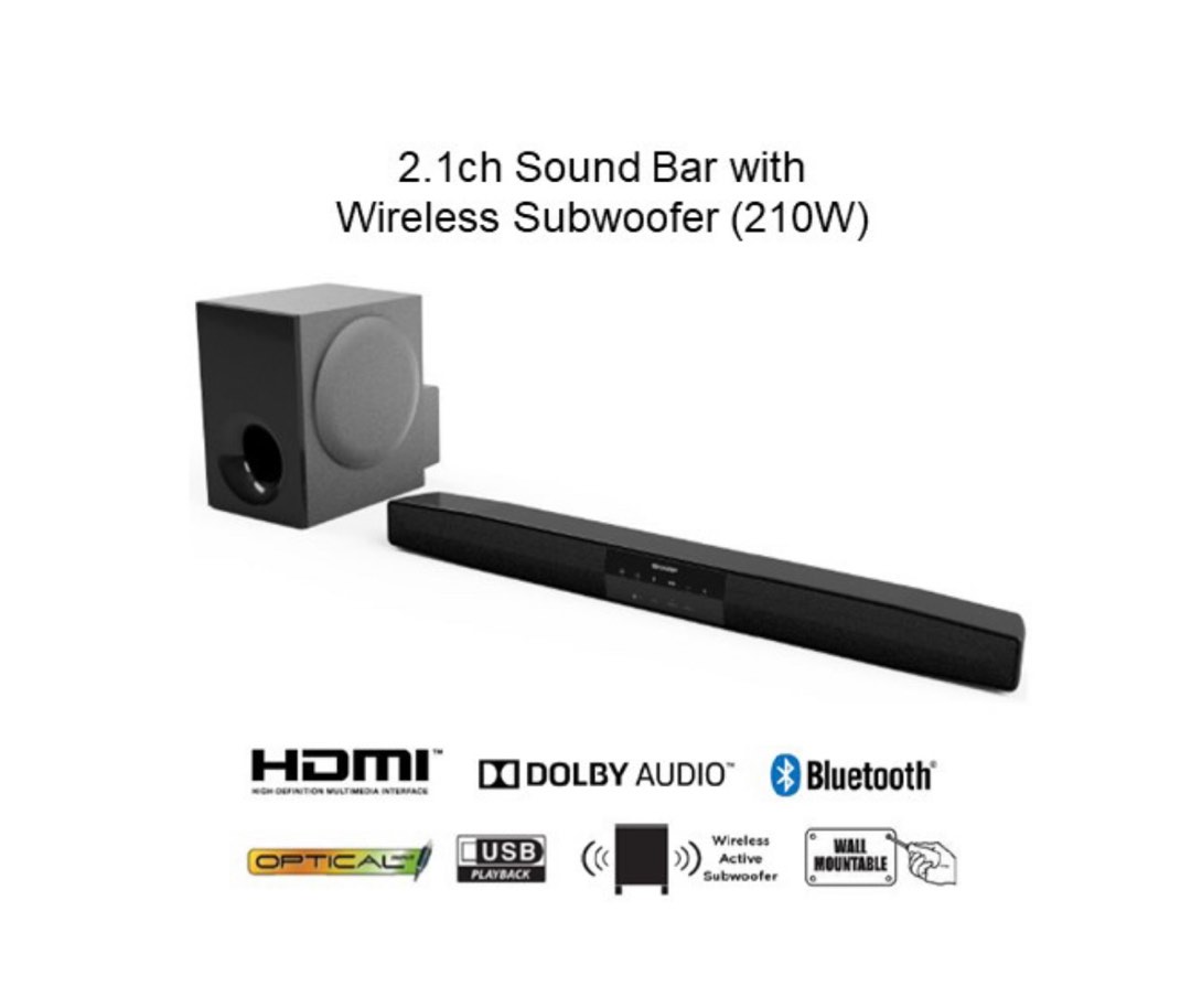 Sharp soundbar with wireless subwoofer htsbw125, Audio, Soundbars, Speakers & Amplifiers on