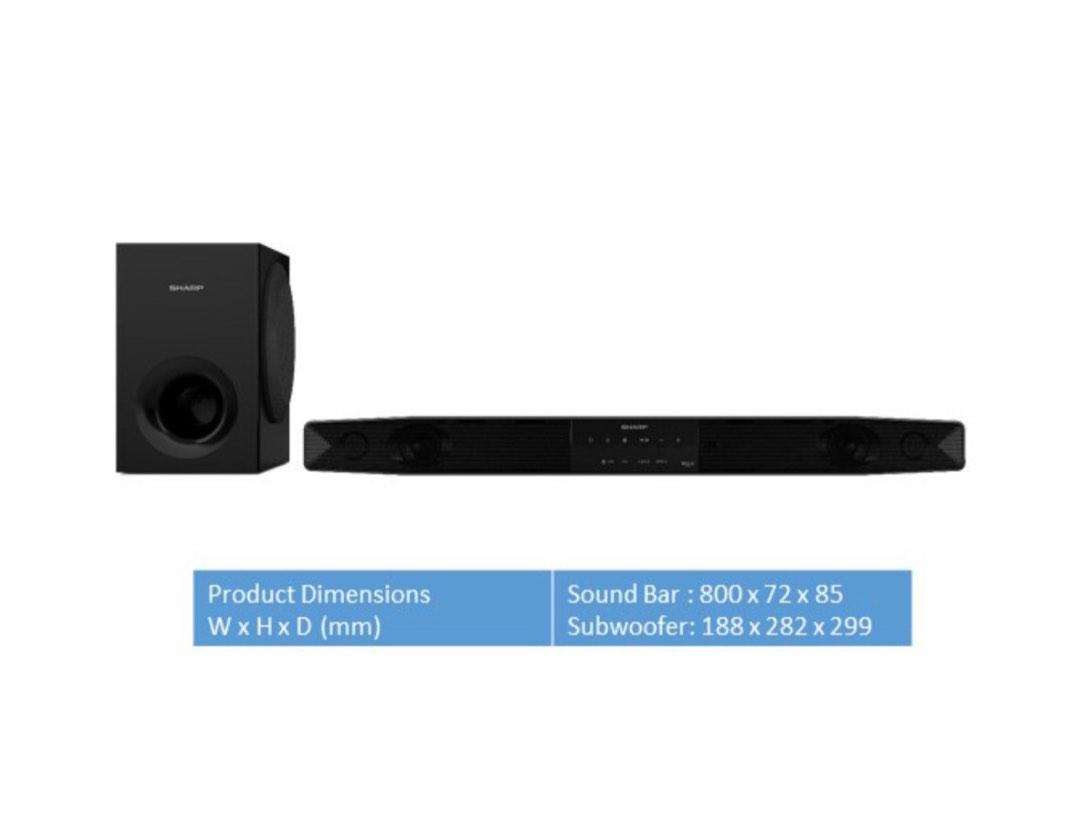 Sharp soundbar with wireless subwoofer htsbw125, Audio, Soundbars, Speakers & Amplifiers on