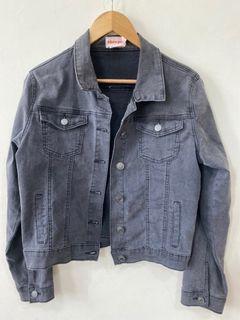 Showpo black denim jacket size 12