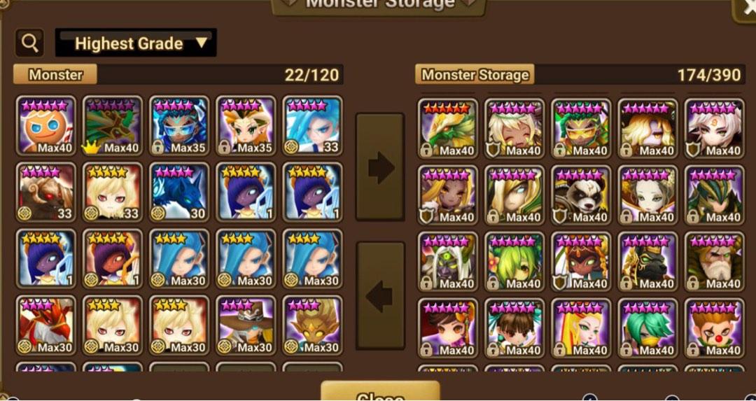 Compte Summoners War EUROPE • EUR 150,00 - FR