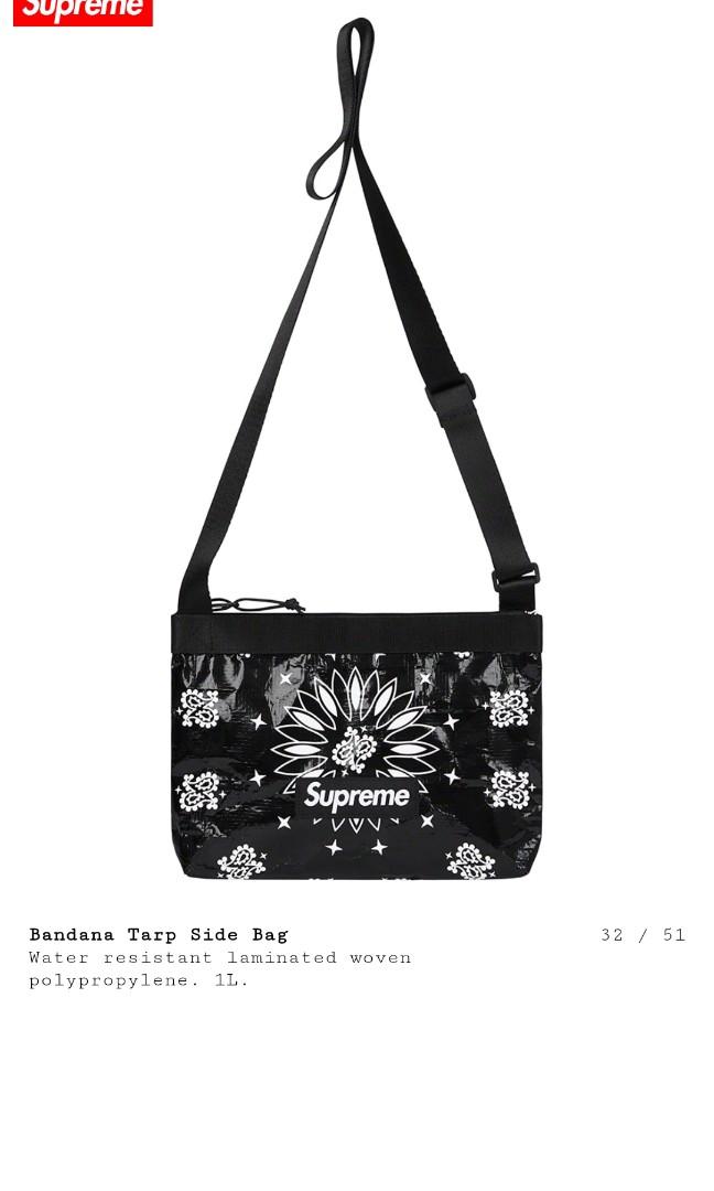 Supreme Bandana Tarp Side Bag - Black