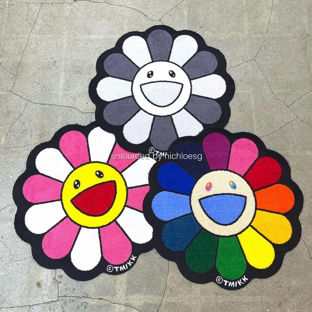 TAKASHI MURAKAMI FLOWER FLOOR MAT, Furniture & Home Living, Home