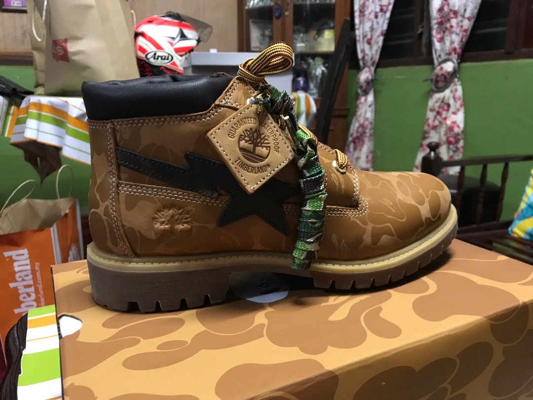 Timberland x bape chukka Men s Fashion Footwear Boots on Carousell