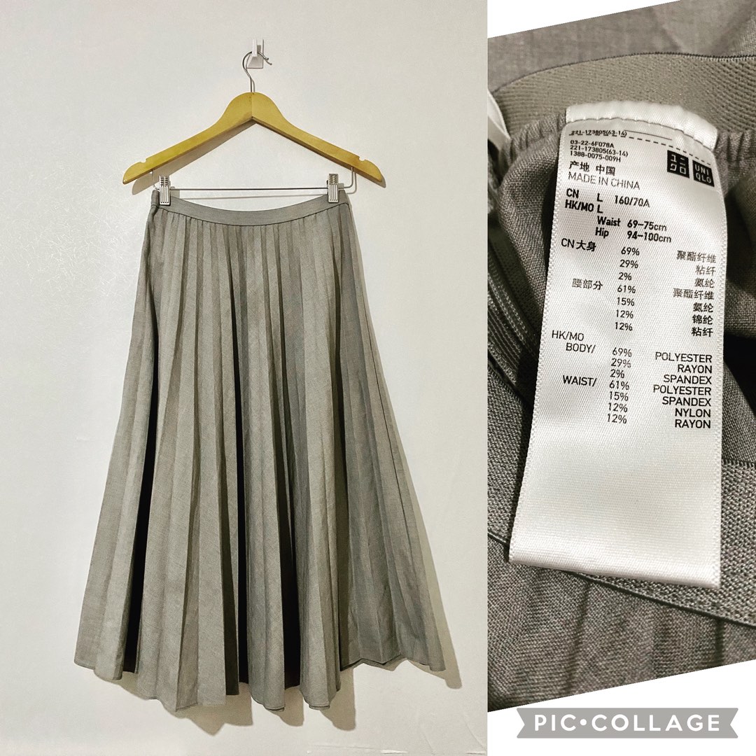 Uniqlo pleated midi skirt on Carousell