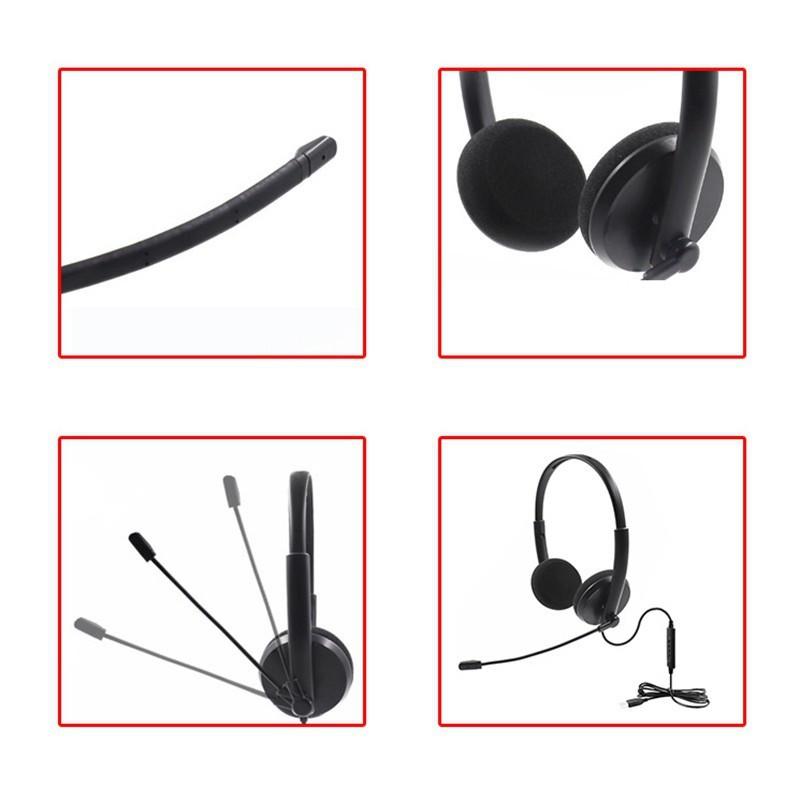 USB Headset Noise Cancelling Mute Function Call Center Headphone With