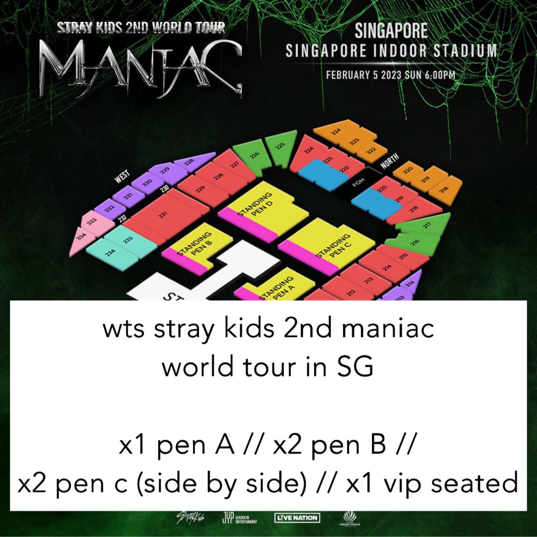 wts stray kids skz 2nd maniac world tour Singapore concert tickets