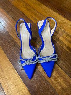 Zara Blue Bow Bling Heels