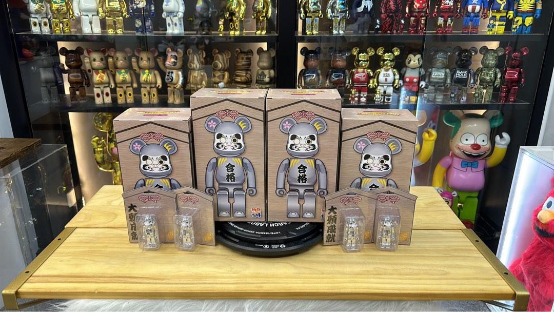 2セット】BE@RBRICK 達磨 合格 銀メッキ 100% 400%-