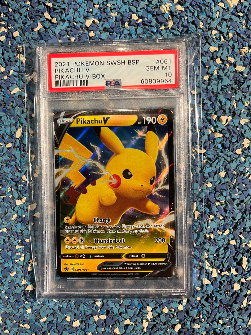 2021 Pikachu V Box Promo PSA 10 TCG Charizard Pikachu Silver Tempest