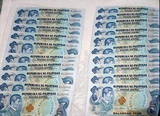 2 piso old money (200 each) 15 pcs.only