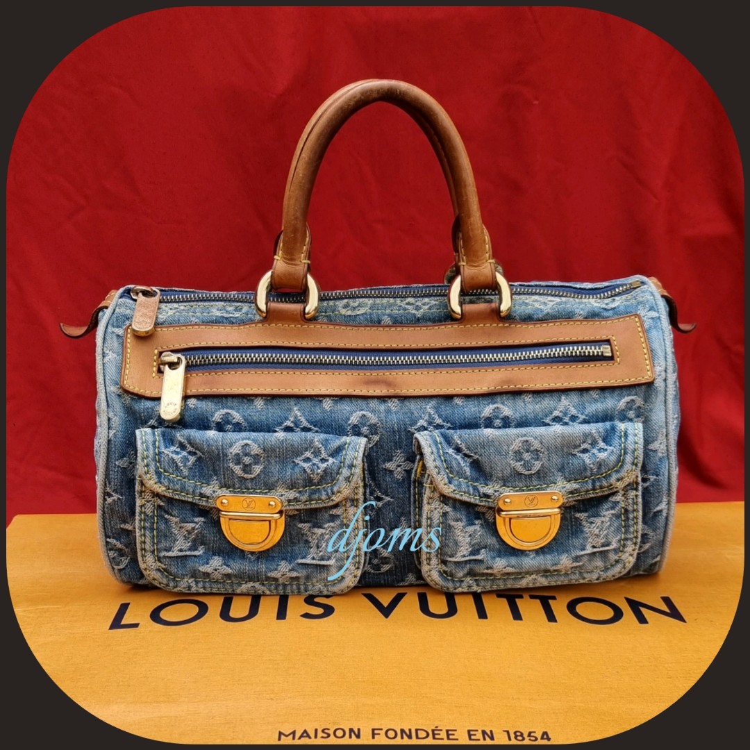 🛑 Louis Vuitton Monogram Denim Neo Speedy 30 Bag, Luxury, Bags