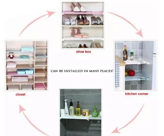 Adjustable closet organizer storage shelf wall mounted kitchen rack space saving wardrobe decorative shelves cabinet holders clearance